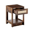 Arina Rattan Nightstand with Drawer, Bedside Accent Table with Storage Unit, End Table in Living Room, Bedroom, Indoor Furniture - The Pop Home - 3 of 4