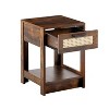 Arina Rattan Nightstand with Drawer, Bedside Accent Table with Storage Unit, End Table in Living Room, Bedroom, Indoor Furniture - The Pop Home - image 3 of 4