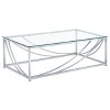 Brianne Glass and Chrome Coffee Table with Metal Leg - 3 of 4