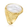 Ross-Simons Round Mother-Of-Pearl Ring in 18kt Gold Over Sterling - 3 of 4