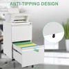 INFURNIC Decorative Storage Cabinet 2 Drawer Mobile File Cabinet with Lock for Office Use, White, 20"*17"*28" - 2 of 4