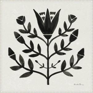 Amanti Art Garden Folk Flowers II Black by Farida Zaman Canvas Wall Art Print Framed 22 x 22-in. - 1 of 4