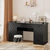 Whizmax Executive Desk with Drawers, 55" Computer Desk with Power Outlets and Cabinet, Wood Home Office Study Writing Desk - 3 of 4