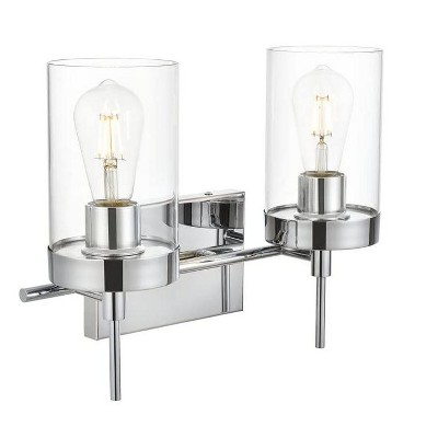 Elegant Lighting Benny 2 light Chrome and Clear Bath Sconce