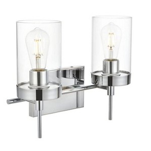 Elegant Lighting Benny 2 light Chrome and Clear Bath Sconce - 1 of 4