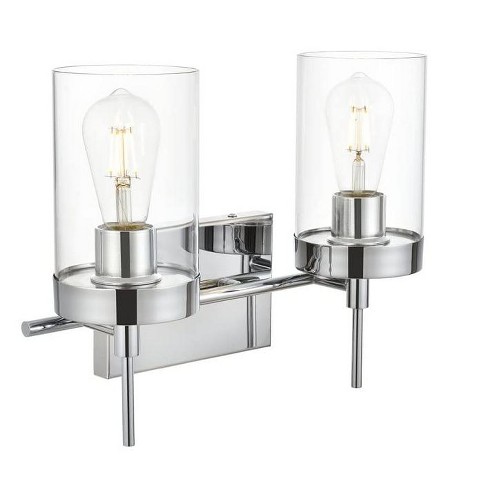 Elegant Lighting Benny 2 light Chrome and Clear Bath Sconce - image 1 of 4