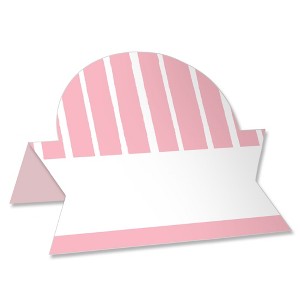 Big Dot of Happiness Pink Stripes - Simple Party Decorations Tent Buffet Card - Table Setting Name Place Cards - Set of 24 - 1 of 4