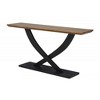 Acacia Wood and MDF Console Table with Cross Legs Design and Natural Wood Top - 3 of 4
