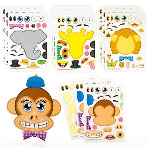 Playbees Make A Zoo Animal Stickers – 12-Pack for Creative Fun and Imaginative Play - 1 of 4