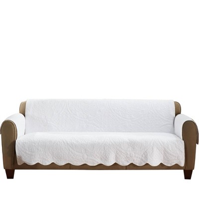 Heirloom Quilted Sofa Furniture Cover in White