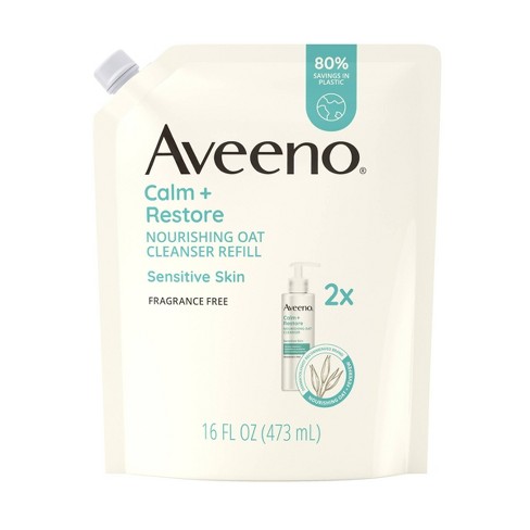Aveeno Calm + Restore Nourishing Oat Cleanser Refill Pouch - 16 fl oz - image 1 of 4