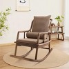 Solid Wood Rocking Chair, Walnut Recliner, Nap Chair With Removable Cushion and Pillow, Suitable for Outdoor Use - 3 of 4