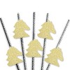 Big Dot of Happiness Gold Glitter Horse Party Straws - No-Mess Real Glitter Cut-Outs & Decor Kentucky Horse Derby Race Party Paper Straws - Set of 24 - 3 of 4