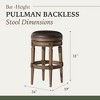 Maven Lane Pullman Backless Swivel Vegan Leather Bar Height Bar Stool - 4 of 4