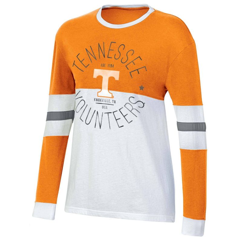 NCAA Tennessee Volunteers Women&#39;s Long Sleeve Color Block T-Shirt, 1 of 4