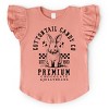 The Juniper Shop Cottontail Candy Premium Chocolate Flutter Sleeve Tee - 3 of 4