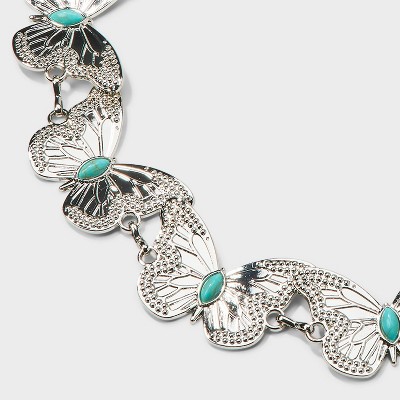 Girls' Butterfly Chain Belt - art class' Silver - image 3