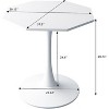 Hexagon Pedestal Dining Table for 2 - Space Saving Metal Base Breakfast Nook Table, Small Apartment Cafe Set - 3 of 4