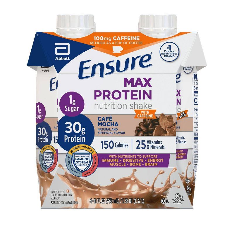 Ensure Max Protein Nutritional Shake - Mocha - 4ct/44 fl oz, 1 of 12