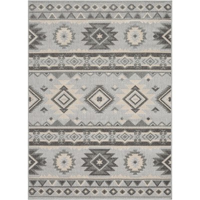 Well Woven Tuscon Indoor/Outdoor Southwestern Area Rug High Traffic Geometric Medallion Carpet