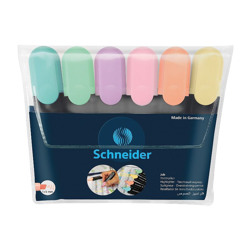 Schneider Job Highlighters Chisel Tip Assorted Pastel Colors 6 Per Pack 3 Packs (PSY115097-3), 2 of 3