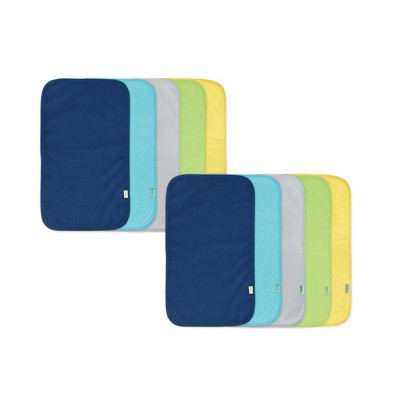 Image of green sprouts Stay-dry Burp Pads (10 pack) - Blue Set