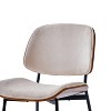 Nordlys Set of 2 Metal Dining Chairs In Wood and Corduroy Modern Design Style Upholstery Dining Room - 4 of 4