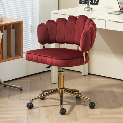 MOONMISS Velvet Home Office Desk Chair, Wheels Swivel Height Adjustable Swivel Task Chair for Home Office
