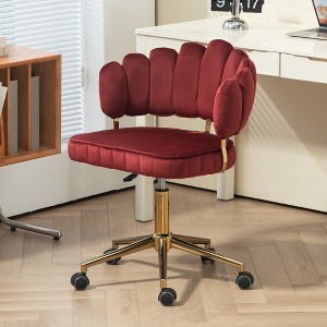 MOONMISS Velvet Home Office Desk Chair, Wheels Swivel Height Adjustable Swivel Task Chair for Home Office - 1 of 4