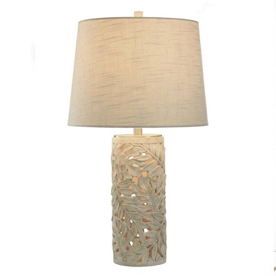 Hevea Cream Coastal Table Lamp with Leaf Design