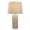 Hevea Cream Coastal Table Lamp Pierced Leaf Design Weathered Cream Finish - StyleCraft - 2 of 4