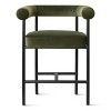 Velvet Counter Height Stool with Back and Arms, 1-Pack Modern Upholstered Bar Chair with Wide Seat for Kitchen Island or Home Bar-Maison Boucle - 4 of 4