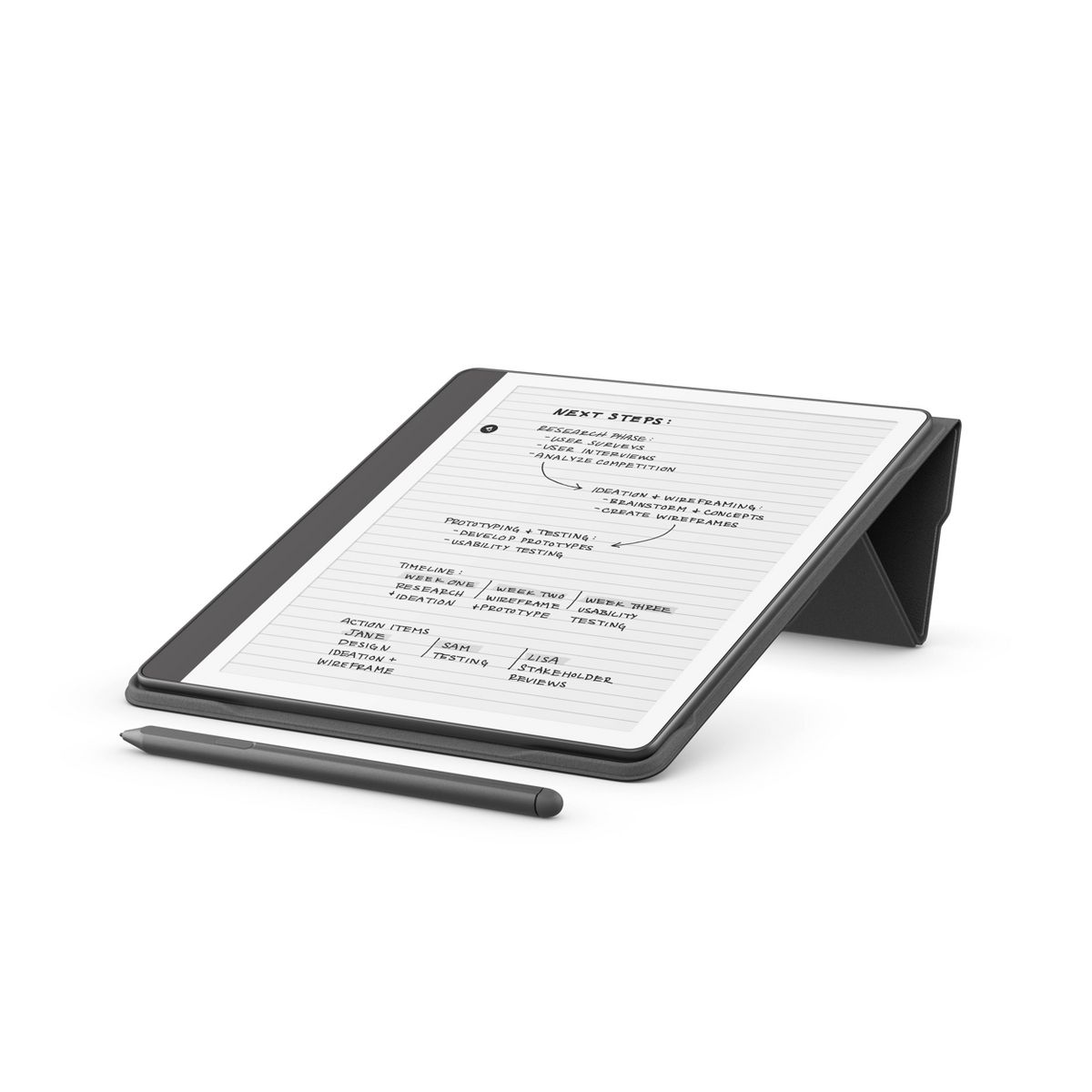 Amazon Kindle Scribe Plant-Based Leather Folio Cover with Magnetic Attach - Black - thumbnail 5