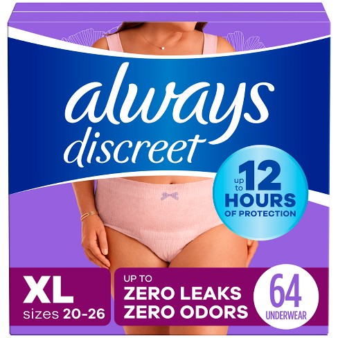 Always Discreet Incontinence Underwear Women's - Maximum Protection - Extra  Large - 64ct : Target
