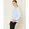 INSPIRE CHIC Women's Chiffon Semi Sheer Keyhole Neck Elegant Work Blouse - 4 of 4