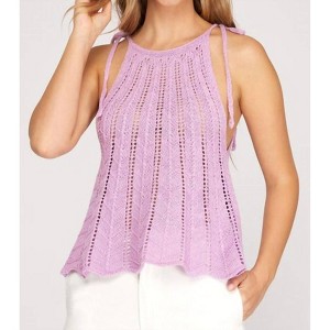Women's Like You Do Crochet Top - SHE + SKY - 1 of 4