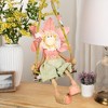 Northlight 23" Pink, Green and Tan Spring Floral Hanging Sunflower Girl Decorative Figure - 2 of 4