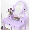 NicBex 30" Makeup Vanity Desk with Mirror and Stool,Retro Makeup Table with 3 Storage Drawers for Bedroom - 4 of 4