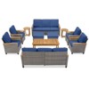 Buenhomino 11-Piece Outdoor Patio Set – 4 Single Chairs, 2 Sofas, 2 Side Tables, 2 Ottomans & Coffee Table, Wicker with Cushions, Beige - 3 of 4