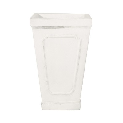 Maggift Outdoor Planters with Classic Design, Flower Planter Pot for Garden, Courtyard, Patio, White，10"*10"*16.25"