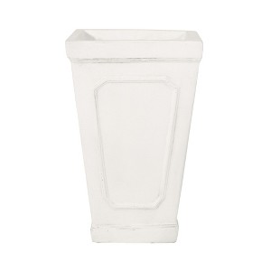 Maggift Outdoor Planters with Classic Design, Flower Planter Pot for Garden, Courtyard, Patio, White，10"*10"*16.25" - 1 of 4