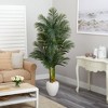 Nearly Natural 6-ft Golden Cane Artificial Palm Tree in White Planter - 4 of 4