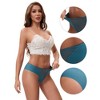 INSPIRE CHIC Women's Mid Waisted Briefs Smooth Silky Panties Soft Lace Breathable Underpants - 3 of 4