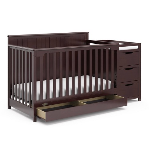 Graco Hadley 5 in 1 Convertible Crib And Changer With Drawer Espresso Target