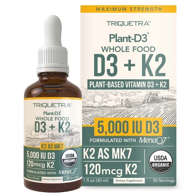 Triquetra Plant-D3 + K2 5,000 IU D3 Strength - 30 servings