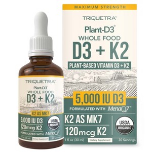 Triquetra Plant-D3 + K2 5,000 IU D3 Strength - 30 servings - 1 of 4