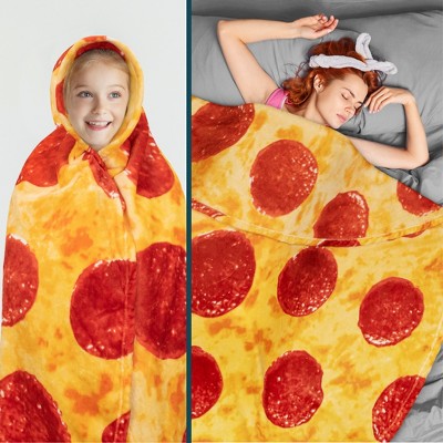Pizza Print 80-Inch Reversible Fleece Blanket for Pets