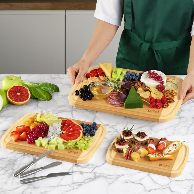 Royal Craft Wood Bamboo Cutting Boards with Juice Groove, 5 of 7
