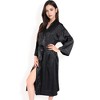 Anna-Kaci Women's Leopard Print Satin Nightgown with Matching Long Robe and Adjustable Straps- Black,Small - 2 of 4