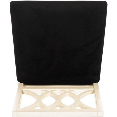Mayfair Elegance 22" Black Velvet and White Wood Side Chair (Set of 2)